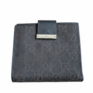 Gucci GG Monogram Canvas & Leather Bifold Wallet, Dark Brown - EUC!